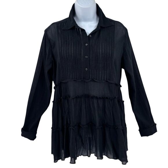 Ralph Lauren Denim & Supply Ralph Lauren Tiered Guaze Tunic Size M Festival - Picture 2 of 10